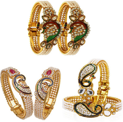 JSD Alloy Gold-plated Bracelet Set(Pack of 6)