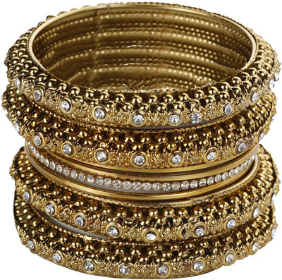JDX Alloy Gold-plated Bangle Set(Pack of 10)
