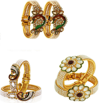 JSD Alloy Gold-plated Bracelet Set(Pack of 6)