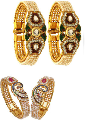 JSD Alloy Gold-plated Bangle Set(Pack of 4)
