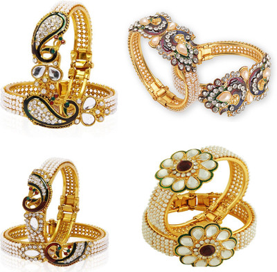 JSD Alloy Gold-plated Bracelet Set(Pack of 8)
