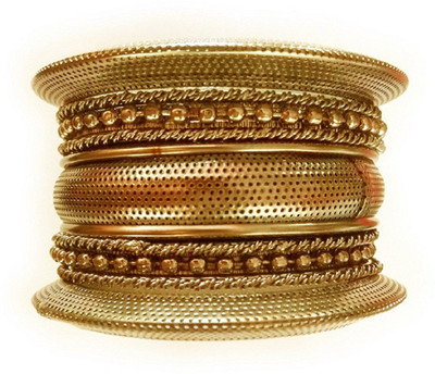 JSD Alloy Gold-plated Bangle Set(Pack of 12)