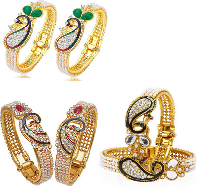JSD Alloy Gold-plated Bracelet Set(Pack of 6)