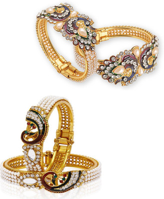 JSD Alloy Gold-plated Bangle Set(Pack of 4)