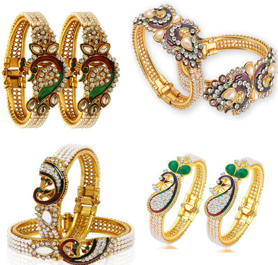 JSD Alloy Gold-plated Bracelet Set(Pack of 8)