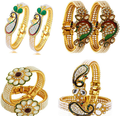 JSD Alloy Gold-plated Bracelet Set(Pack of 8)