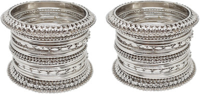 Chrishan Alloy Silver Coated Bangle Set(Pack of 2)