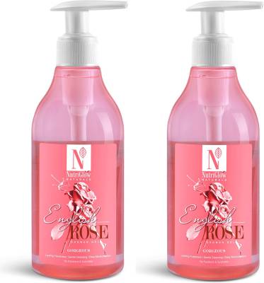 NutriGlow NATURAL'S ENGLISH ROSE Shower Gel For Gentle Cleansing ,Deep Moisturizing and Lasting Freshness (100% Natural Skin Care Product)