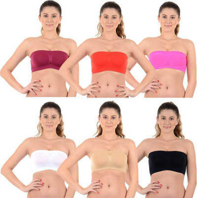 Mysha Women Bandeau/Tube Non Padded Bra(Multicolor)