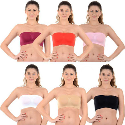 Mysha Women Bandeau/Tube Non Padded Bra(Multicolor)