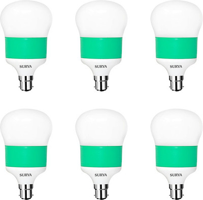 SURYA 10 W Globe B22 LED Bulb (White, Pack of 6)