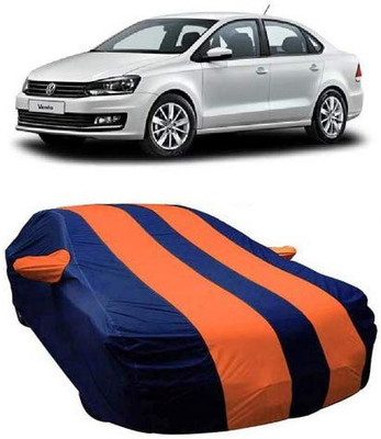 Kavach Car Cover For Volkswagen Vento (With Mirror Pockets)(Orange, Blue)