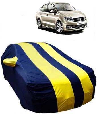 Kavach Car Cover For Volkswagen Vento (With Mirror Pockets)(Blue, Yellow)