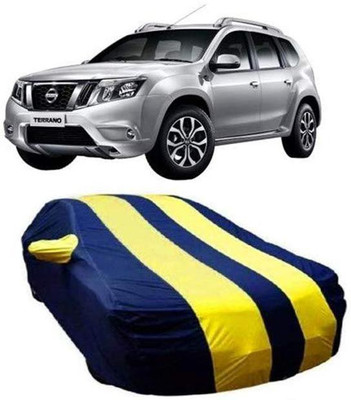 Kavach Car Cover For Nissan Terrano (With Mirror Pockets)(Blue, Yellow)