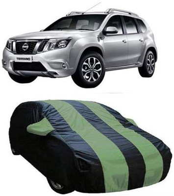Kavach Car Cover For Nissan Terrano (With Mirror Pockets)(Blue, Green)