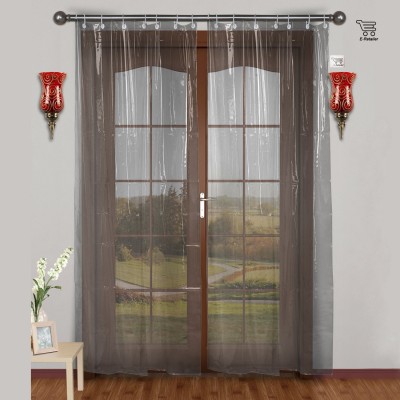 E-Retailer 275 cm (9 ft) PVC Transparent Long Door Curtain Single Curtain(Solid, Transparent)