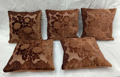 Bdeck Bruders Velvet Cushions Cover(Pack of 5, 40.64 cm*40.64 cm, Brown)