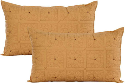 Divine Homes Cotton Pillows Cover(Pack of 2, 69 cm*44 cm, Gold)