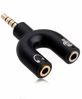 IKIS Black 3.5mm Audio Jack to Headphone Microphone Splitter Converter Adaptor (Specially Design for Mobile Tablet and Laptop Phone Converter(Android)