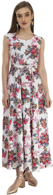 VSV ENTERPRISES Women A-line White Maxi/Full Length Dress