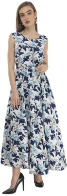 VSV ENTERPRISES Women A-line Blue Dress