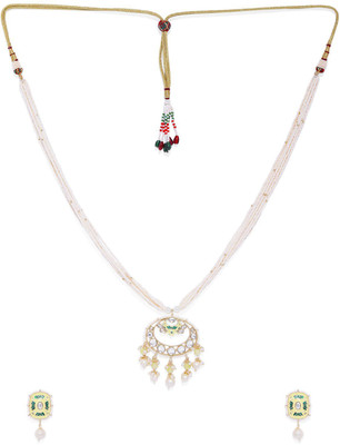 ACCESSHER Metal Gold-plated Gold Jewellery Set(Pack of 1)