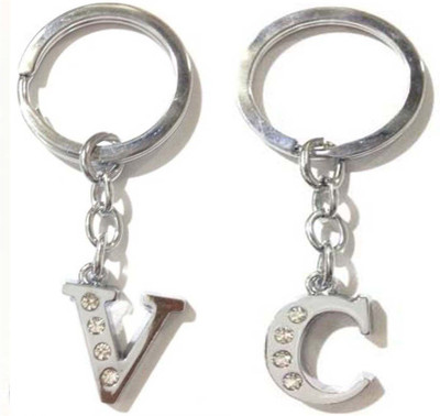 Rashi Traders Alphabet C & V Letter Key Chain