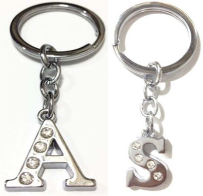 Rashi Traders Alphabet A & S Letter Key Chain