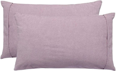 Texlux Plain Plain Filled Zipper Standard Size Pillow Protector(2, Grey)