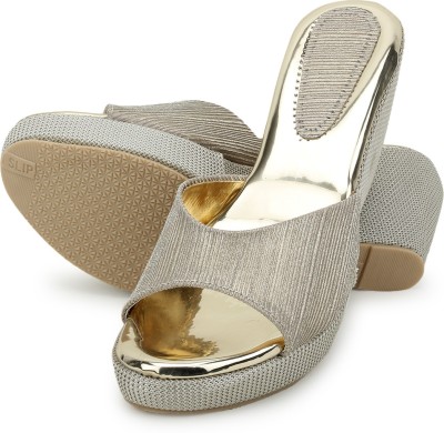 Stepee Women Gold, Silver Wedges