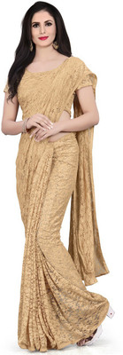 Miswa Self Design Bollywood Net Saree(Orange)