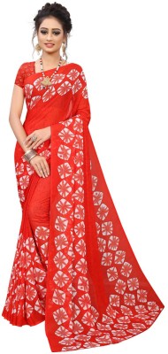 Kanooda Prints Printed Bollywood Georgette Saree(Red)