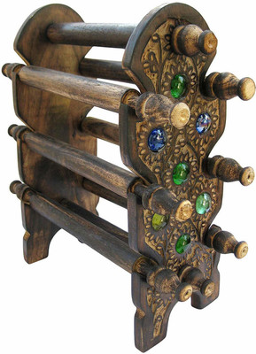 Zaid Crafts 7 Compartments Wooden Bangle stand(Brown)