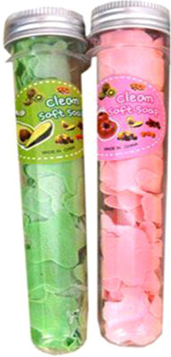 Somapa 2 Box Paper Soap Clean Soft Bath For Travel in flavour Design Tube Shape Bottle(2 x 20 g)