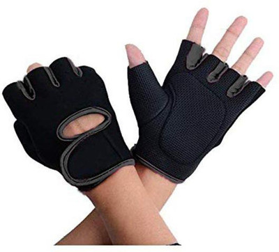 Komto Wrist Support Gym Gloves, Weightlifting Workout Eva Gloves Crossfit & Other Sports Gym & Fitness Gloves(Black)