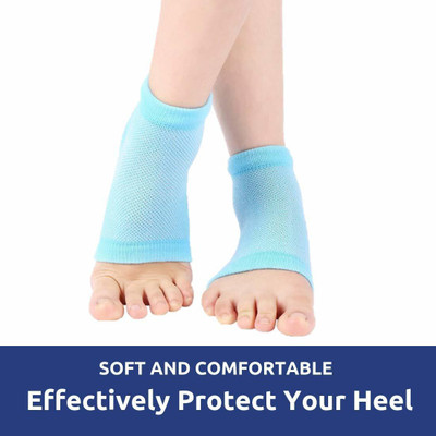 Tendula Heel Pain Relief Silicone Gel Heel Socks | Heel Protector Socks Heel Support(Blue)