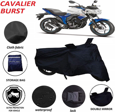 Cavalier Burst Two Wheeler Cover for Suzuki(Gixxer, Black)