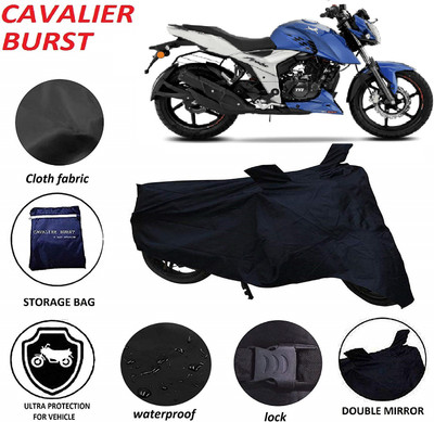 Cavalier Burst Two Wheeler Cover for TVS(Apache RTR 160, Black)
