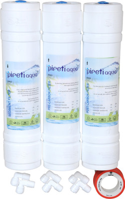 pireti-aqua RO Inline Filter Set + Elbow + Taflon Tap Solid Filter Cartridge(0.5, Pack of 5)