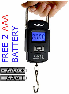 FADMAN 50 kg Hook Type Digital Led Screen Portable Luggage Type-02 FD-02 Weighing Scale(Black)