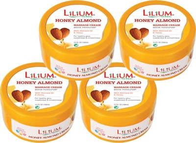 LILIUM Honey Almond Massage Cream 100ml Pack of 4(100 ml)