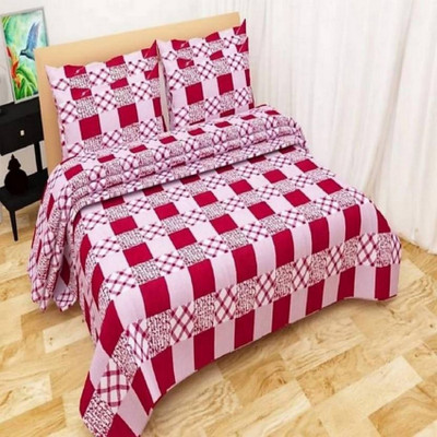 Gangoliya 3D 140 TC Microfiber Double Printed Fitted & Flat Bedsheet(Pack of 1, Multicolor)