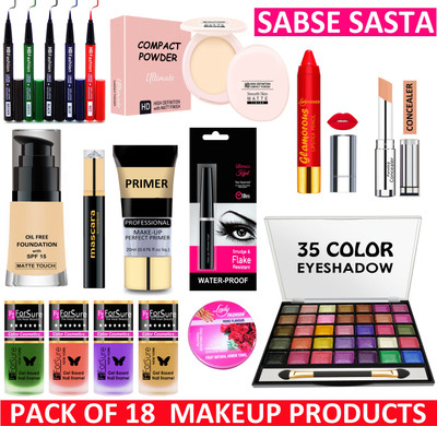 ForSure Sabse Saste Makeup Kit of 18 Items AM30G02(Pack of 18)