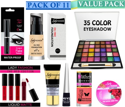 Lady FASHION New Makeup kit of 11 Makeup Items (VALUE PACK ) 2125(Pack of 11)