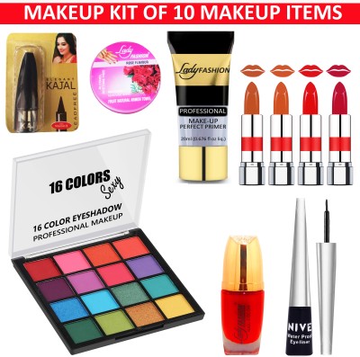 Lady FASHION All New Makeup Kit 12202037(Pack of 10)