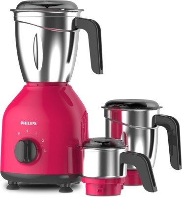 PHILIPS Daily Collection HL7756/03 750 W Mixer Grinder (3 Jars, Strawberry, Black)