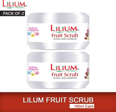 LILIUM Fruit Scrub with Fruit Extracts and Olive Oils 180ml Pack of 2 Scrub(180 ml)