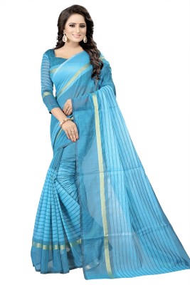 Guru Alankar Printed Daily Wear Georgette Saree(Light Blue)