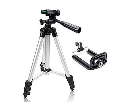Appena Portable Metal 3110 Tripod Stand With carry Bag And Mobile Holder Tripod, Monopod Kit, Tripod Ball Head, Tripod Kit, Monopod(Silver, Supports Up to 1500 g)