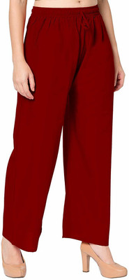 trendzmy Flared Women Maroon Trousers